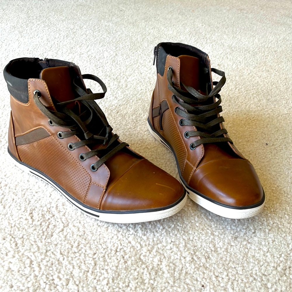 Keneth Cole Reaction High Tops Mens Dress Shoe Size 9 Brown